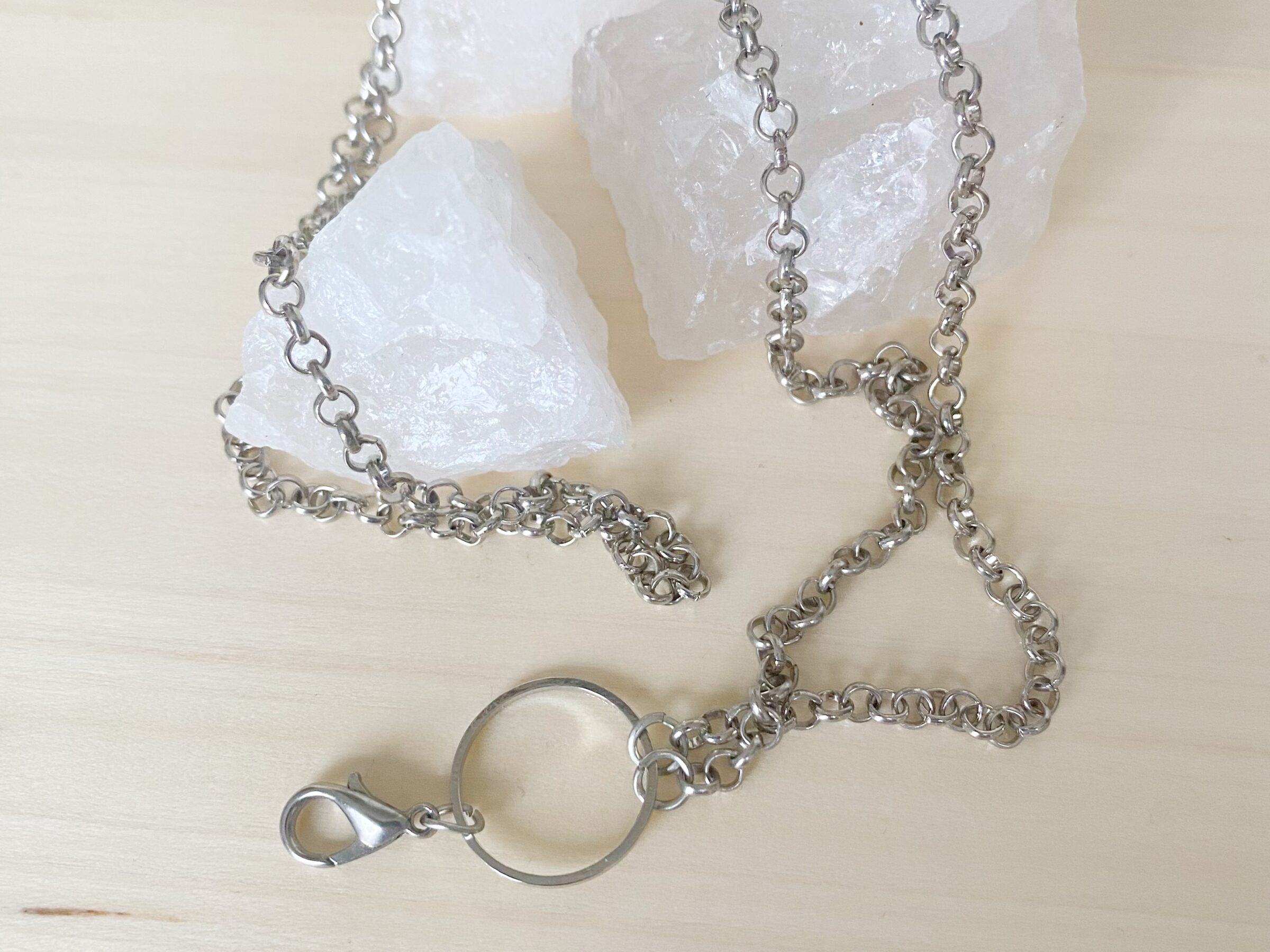 Zilverkleurige ketting - lang - extra haak - 35 cm