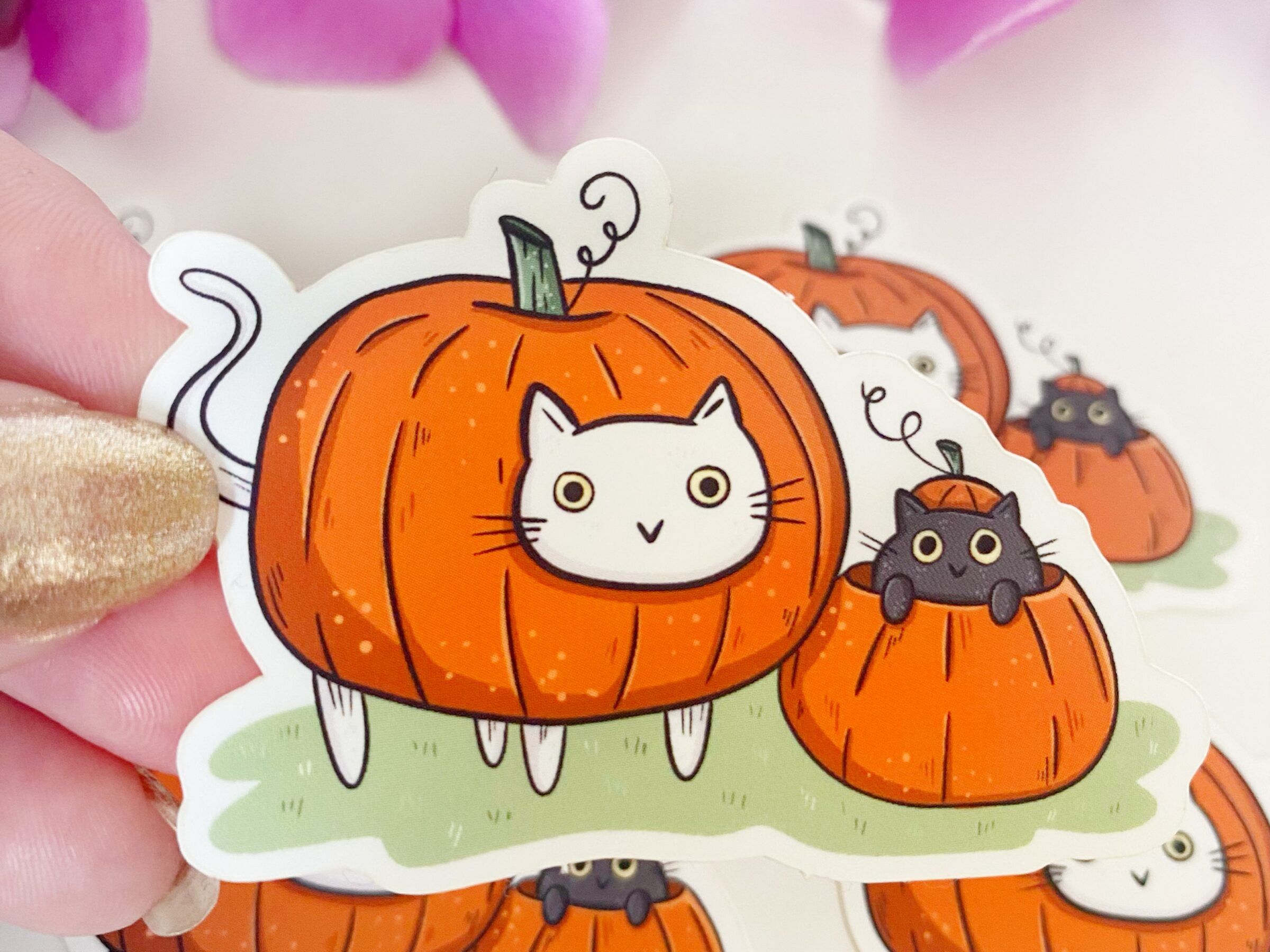 Sticker - Pumpkin Cats - Pompoenen en Katten - Halloween