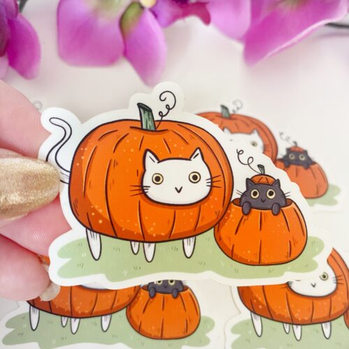 Sticker - Pumpkin Cats - Pompoenen en Katten - Halloween