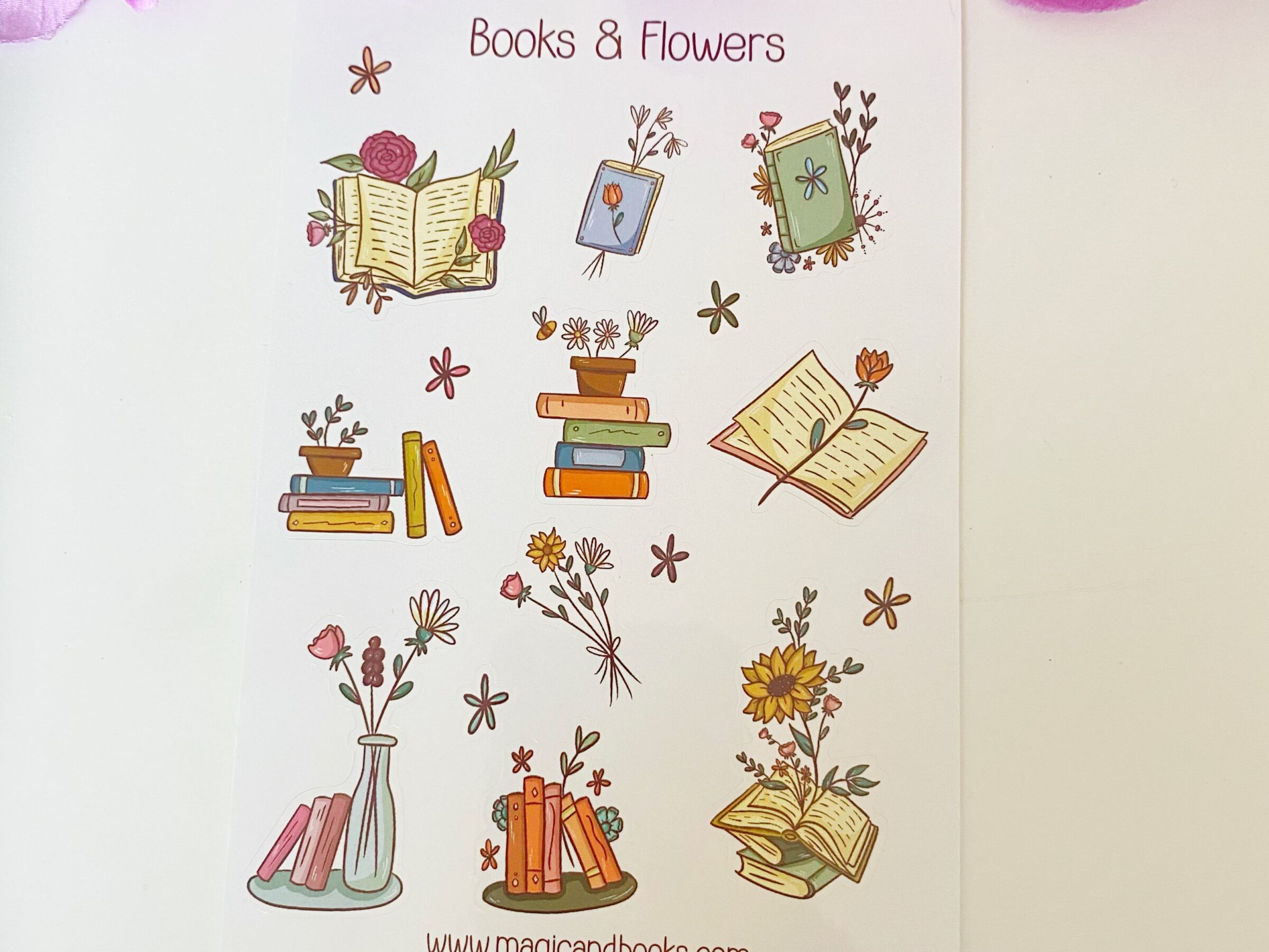 Stickervel - Boeken en Bloemen